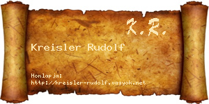 Kreisler Rudolf névjegykártya